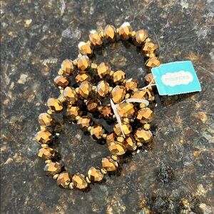 Maurices Metallic Gold Faceted Bracelet Set